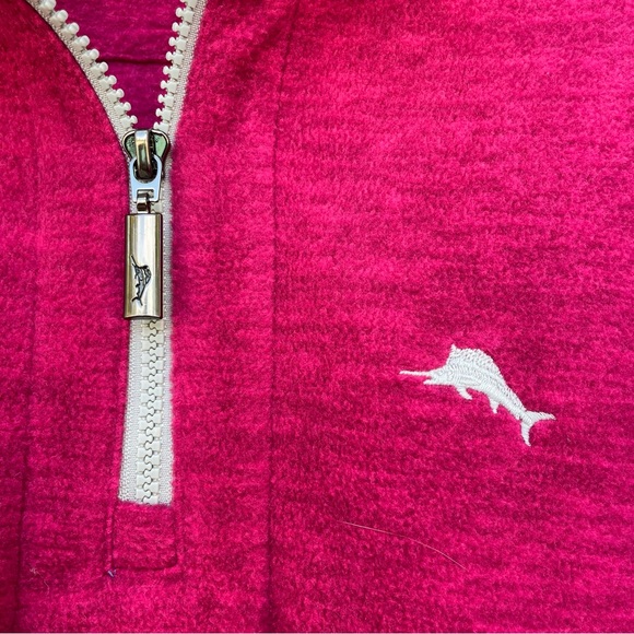 Tommy Bahama Fuchsia 1/4-Zip Fleece Pullover XL - Picture 4 of 11